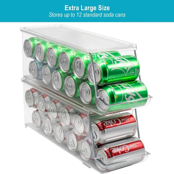 Sorbus 2-Pack Clear Plastic Stackable Dispenser Holds 12 Cans Can