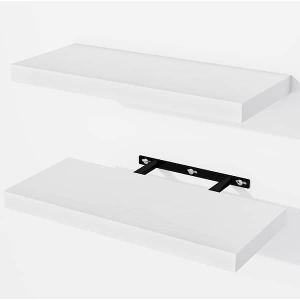 Unbranded 15 in. W x 6 in. D Matte White Wood Floating Shelves for Wall Decorative Wall Shelf