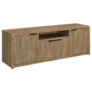 60 in. Brown Wood TV Stand Fits TVs up to 65 in. with 4 Cabinets