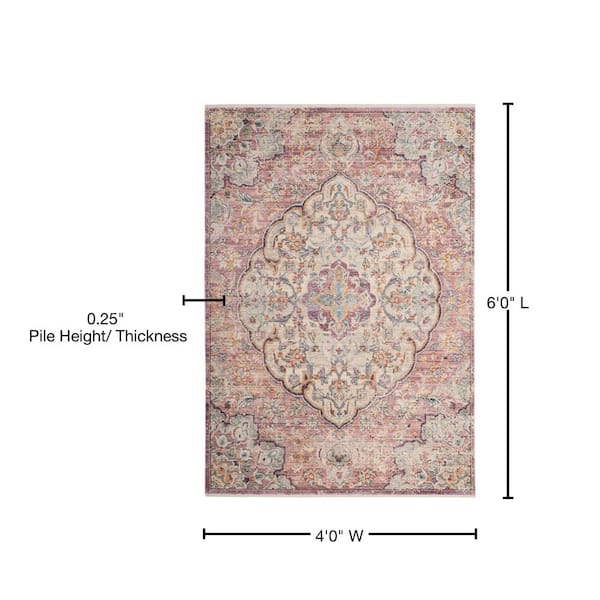 Safavieh Illusion Cream/Rose 4 ft. x 6 ft. Area Rug