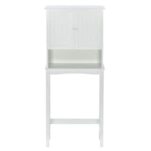 23.6 in. W x 8.8 in. D x 62.2 in. H White Bathroom Storage Wall Cabinet With Shelf And Two Doors Space-Saving Storage
