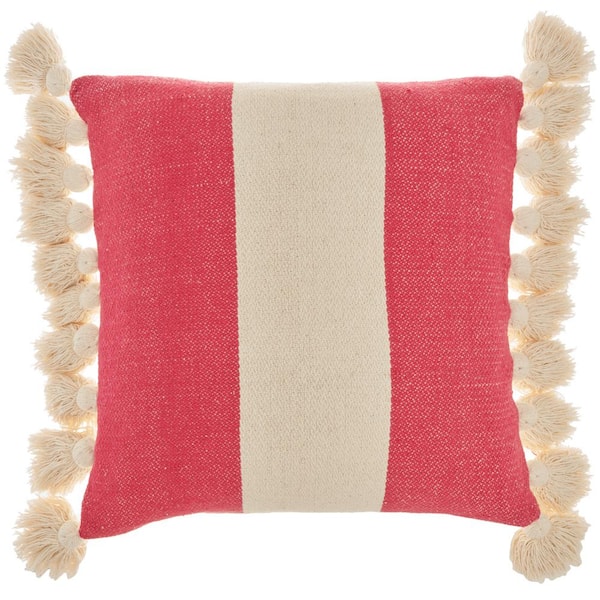 Mina Victory Lifestyles Hot Pink 18 in. x 18 in. Throw Pillow