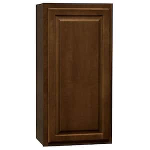 Hampton 18 in. W x 12 in. D x 36 in. H Assembled Wall Kitchen Cabinet in Cognac