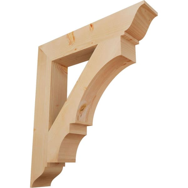 Ekena Millwork 5.5 in. x 38 in. x 34 in. Douglas Fir Balboa Traditional Smooth Bracket