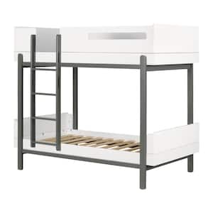 Bebble Soft Gray and White 44.5 in. Bed