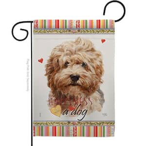 13 in. x 18.5 in. Shaggy Havanese Happiness Dog Garden Flag Double-Sided Readable Both Sides Animals Decorative