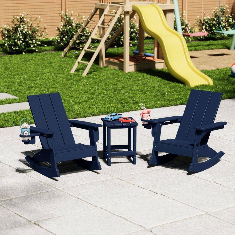 Children Rocking Chairs WESTIN OUTDOOR Children's Shoreside Navy Blue All Weather Poly Plastic ...