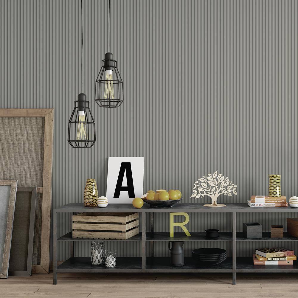 Gray 6.2" x 102" 3D Textured Vinyl Slat Wall Panels