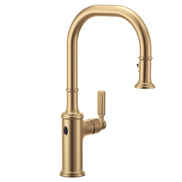 Smyth Bronzed Gold 16.75 in. H Pull Down Sprayer Kitchen Faucet with 360° Spout Swivel