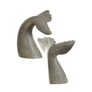 Melville Finish Gray Whale Tail Book Ends (Set of 2)