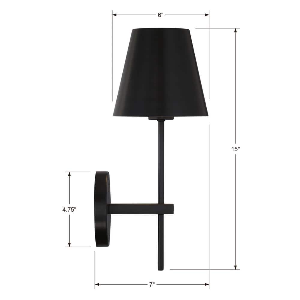 Xavier Matte Black Steel Cylinder Dimmable Wall Sconce