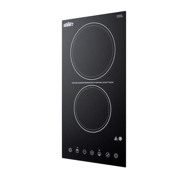 Summit Appliance 12 in. Radiant Electric Cooktop in Black with 2 Elements Including High Power Element, 230-Volt