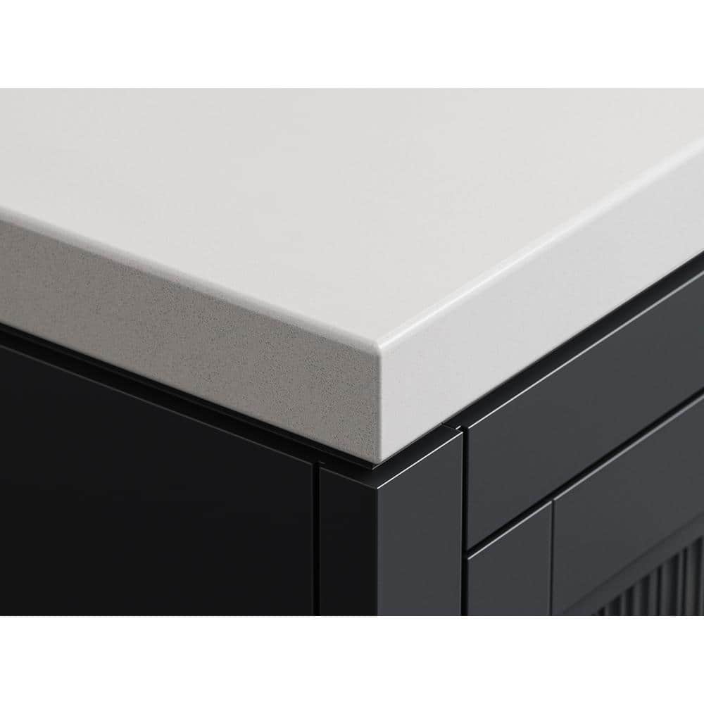 Slate Grey 48-Inch MDF Bathroom Vanity with Quartz Top