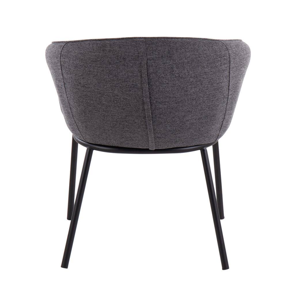 Ashland Contemporary Charcoal Fabric Upholstered 24.5" Arm Chair with Black Metal Frame
