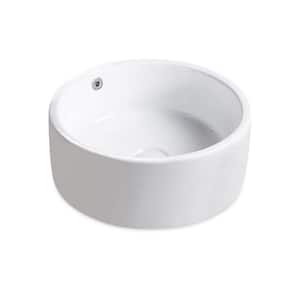 White Ceramic Round Vessel Sink
