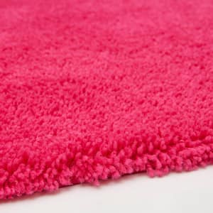 Pure Perfection Raspberry 17 in. x 24 in. Nylon Machine Washable Bath Mat