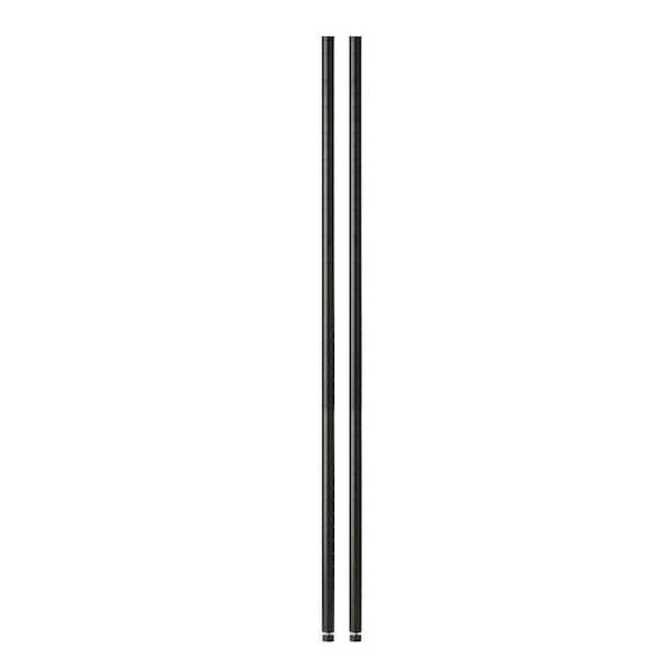 Honey-Can-Do Black 48 in. Pole with Leg Levelers (2-Pack)