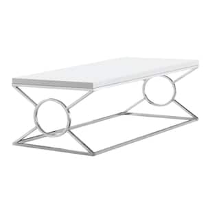 Mariana 44 in. Rectangle Manufactured Wood White Coffee Table