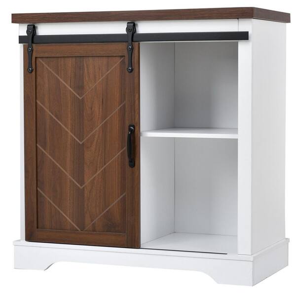 31.90 High Bathroom Storage Cabinet, White Floor Cabinet with 3 Large  Drawers and 1 Adjustable Shelf WS-W40926591 - The Home Depot