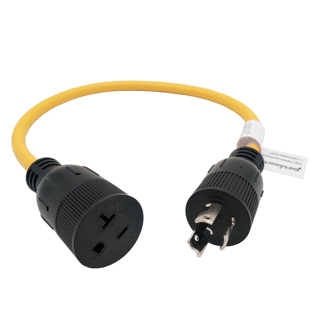 parkworld 2 ft. 12/3 3-Wire 15 Amp 250-Volt NEMA L6-15P Plug to 5-20R ...