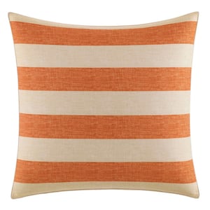 Palmiers 1-Piece Orange Solid Cotton Euro Sham