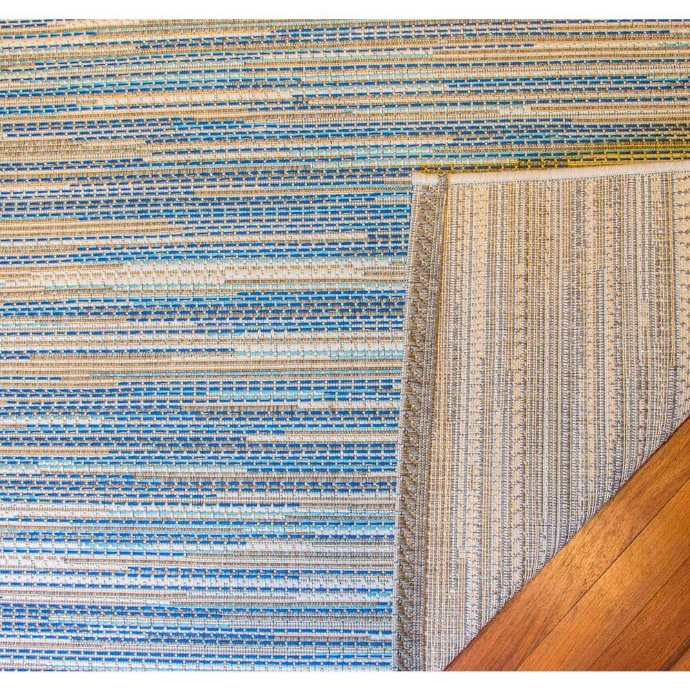 Monaco Sand and Azure Stripe 5' x 7' Indoor/Outdoor Rug