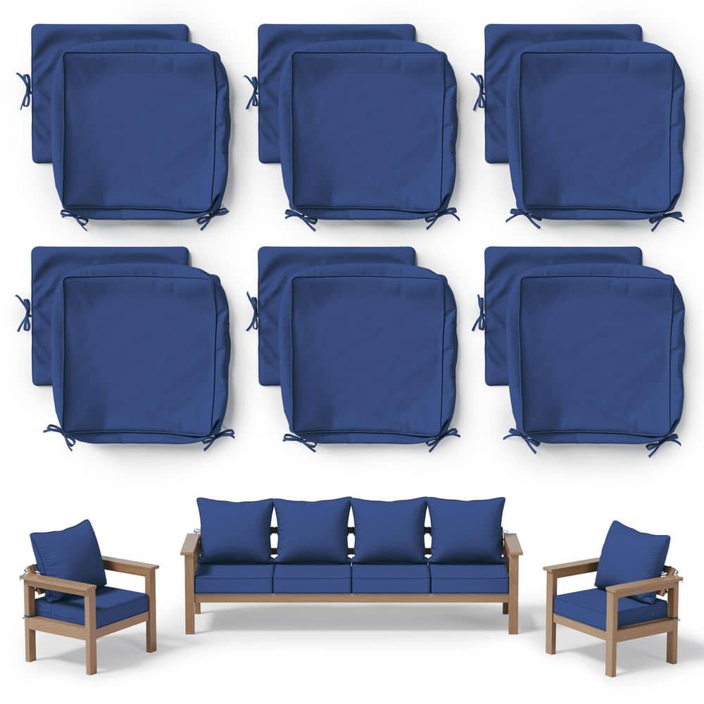 19 in. x 19 in. Slipcover Replacement Outdoor Waterproof Seat and Back Cover Set for Chair and Sofa Blue (6-Pack) price history on PriceWatchPro