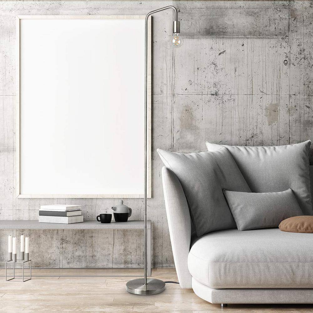 70-Inch Silver Aluminum Minimalist Floor Lamp