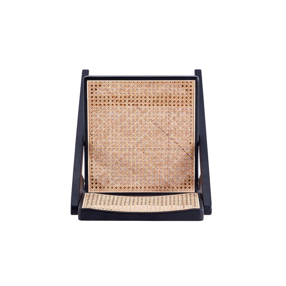 Pullman Black and Natural Cane Solid Wood Folding Side Chair