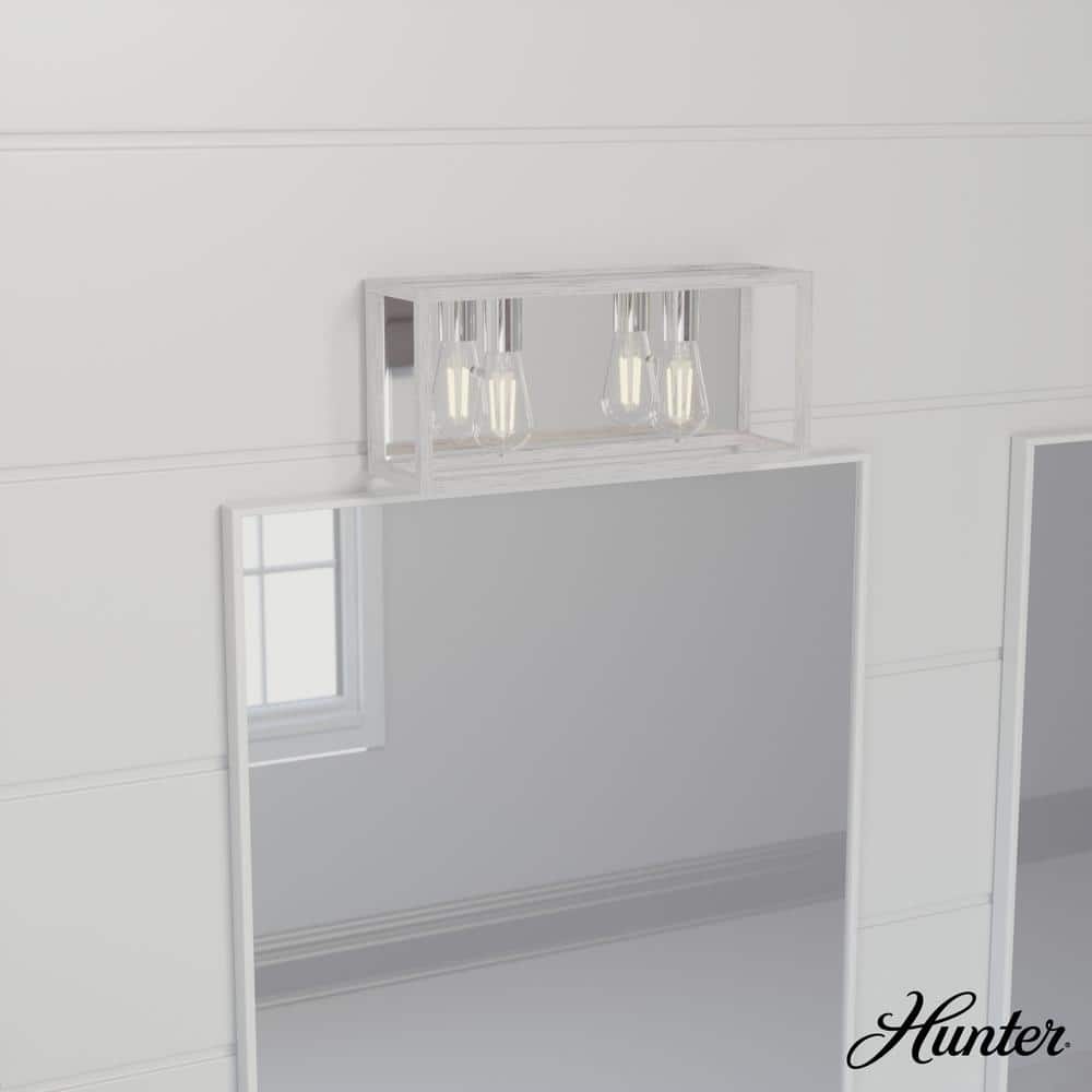Squire Manor 17 in. 2-Light Chrome Vanity Light with Distressed White Frame price history on PriceWatchPro