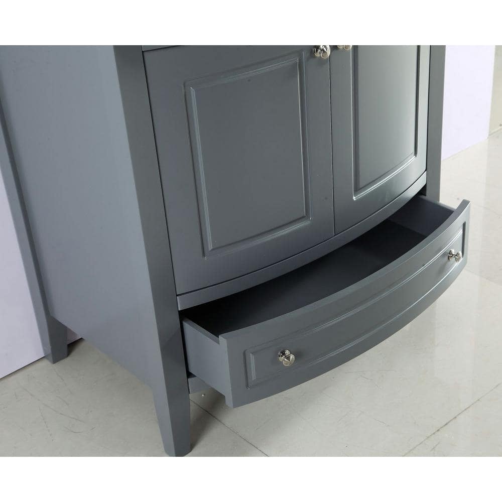 Estella 32" Grey Bathroom Vanity with White Marble Countertop