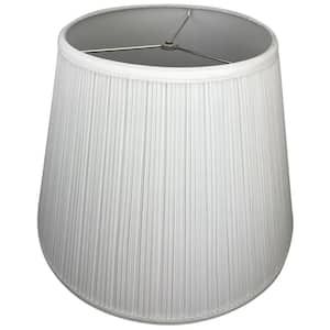 11 in. Top Diameter x 18 in. Bottom Diameter x 13 in. Slant Pleated Mushroom White Empire Lamp Shade