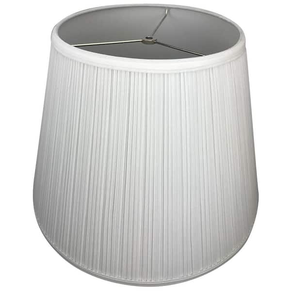 FenchelShades.com 11 in. Top Diameter x 18 in. Bottom Diameter x 13 in. Slant Pleated Mushroom White Empire Lamp Shade