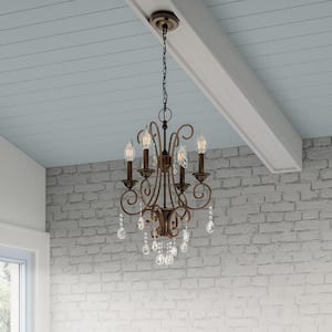 4-Light Oil Rubbed Bronze Crystal Small Chandelier