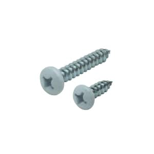 #14 x 1-1/2 in. and #12 x 3/4 in. White Heavy Duty Shelf Bracket Screw Kit (12-Pack)