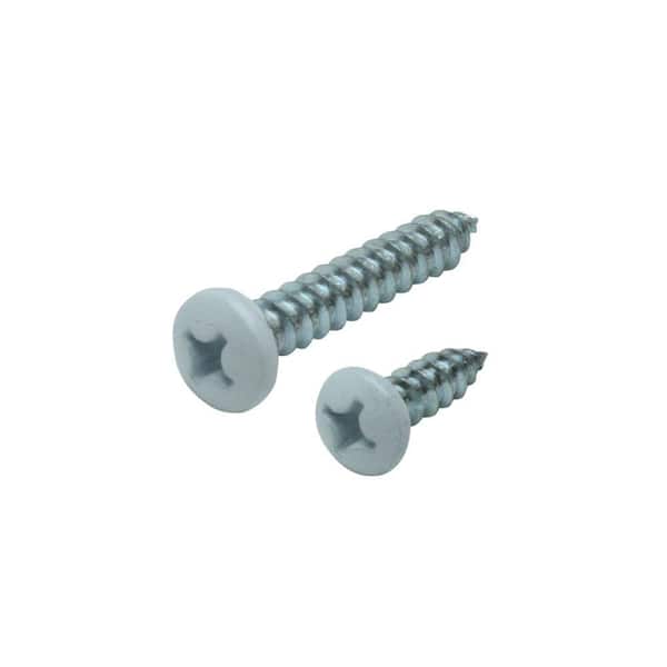 #14 x 1-1/2 in. and #12 x 3/4 in. White Heavy Duty Shelf Bracket Screw Kit (60-Pack)