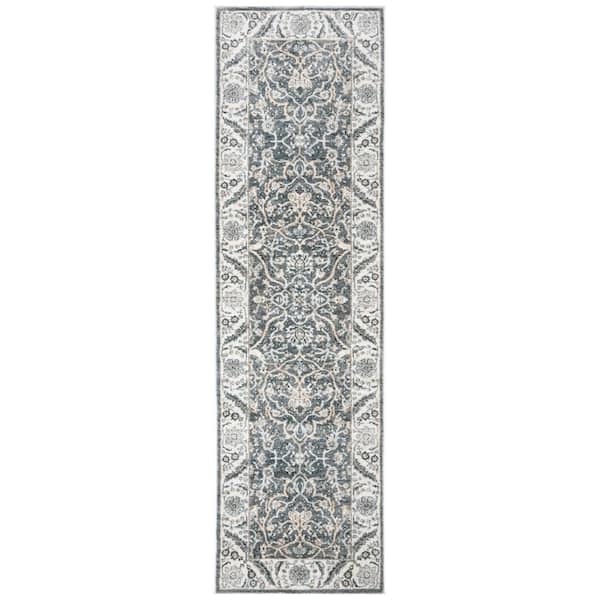 SAFAVIEH Isabella Gray/Dark Gray 2 ft. x 7 ft. Geometric Runner Rug
