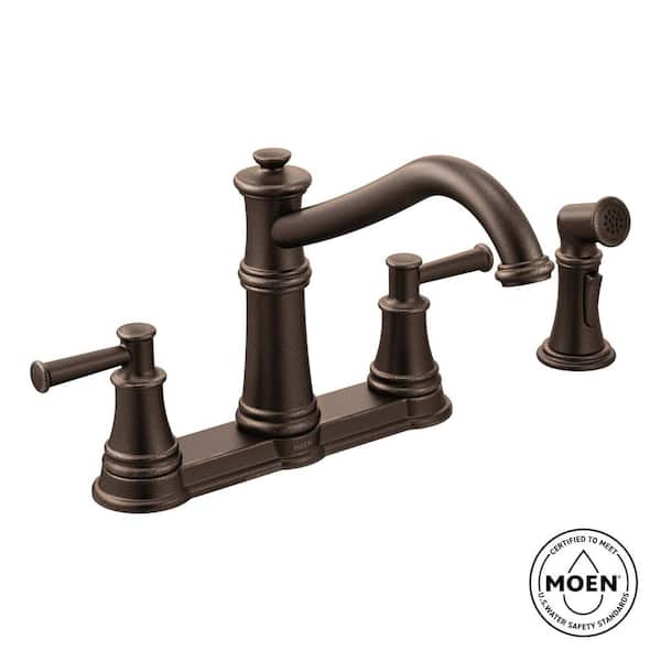 MOEN Belfield 2-Handle Standard Kitchen Faucet with Side Spray in Oil Rubbed Bronze