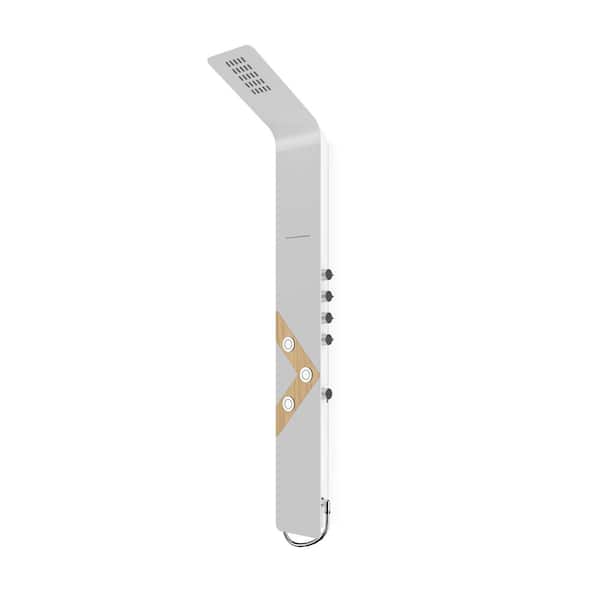 A&E Capri VIII 3-Jet Shower Panel System with Rain Showerhead and Hand Shower in White