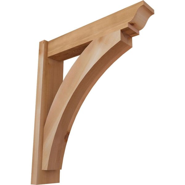 Ekena Millwork 6 in. x 28 in. x 24 in. Western Red Cedar Thorton Traditional Smooth Outlooker