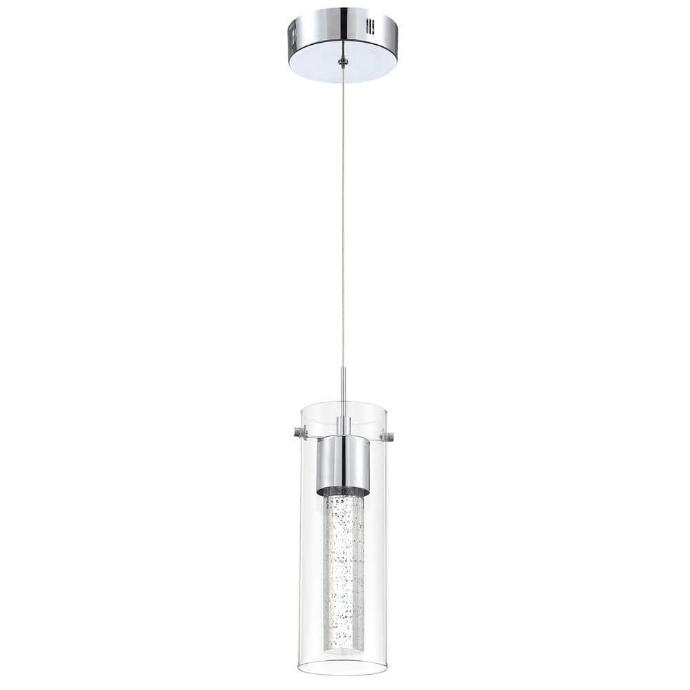 8.5-Watt Integrated LED Chrome Pendant with Crystal Bubble Glass Shade price history on PriceWatchPro