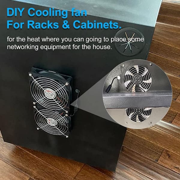 Yichuhaoxi Big Airflow 2 x 120 mm 240 mm Computer Fan with AC Plug Yichuhaoxi Big Airflow 2 x 120 mm 240 mm Computer Fan with AC Plug