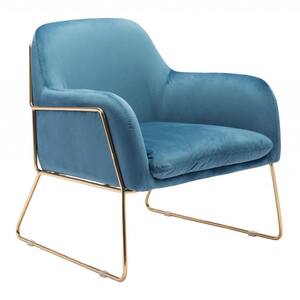 Julia Blue and Gold Metal Arm Chair