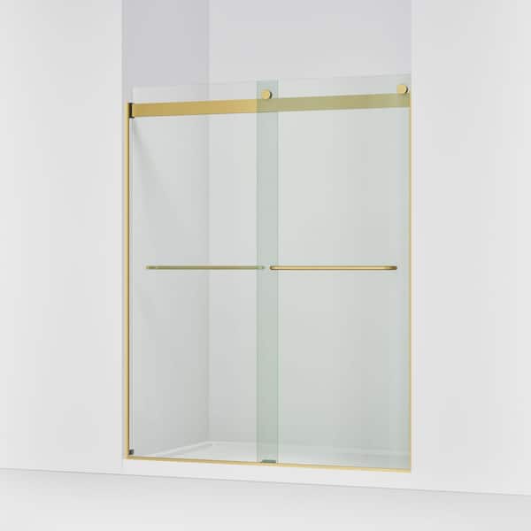 Levity 56-60 in. W x 74 in. H Frameless Sliding Shower Door with 5/16 in. Thick Clear Tempered Glass