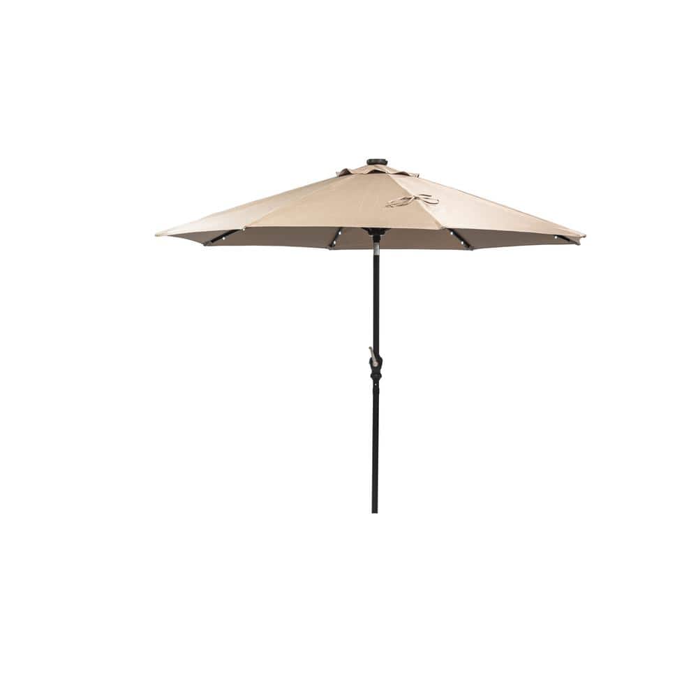 9 ft. Aluminum Market Solar Patio Umbrella in Beige