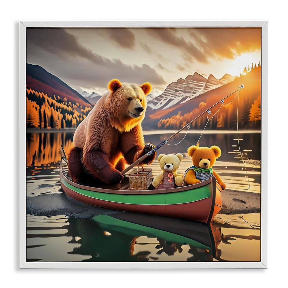 Bear & Friends on Boat by Alina Georgescu White Framed Animal Giclee Art Print 12 in. x 12 in. price history on PriceWatchPro