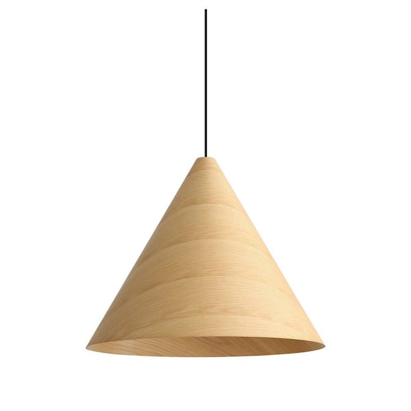 Conique 19.625 in. 3 Light Light Walnut Pendant Light with Light Walnut Shade