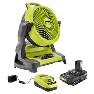 ONE+ 18V Cordless 7-1/2 in. Bucket Top Misting Fan with 2.0 Ah Compact Battery and Charger Starter Kit