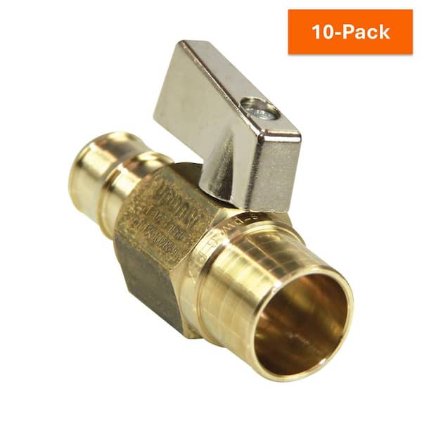 ProPEX 1/2 in. PEX-A Expansion Barb x 1/2 in. Copper Lead-Free Brass Quarter-Turn Ball Valve Adapter (10-Pack)