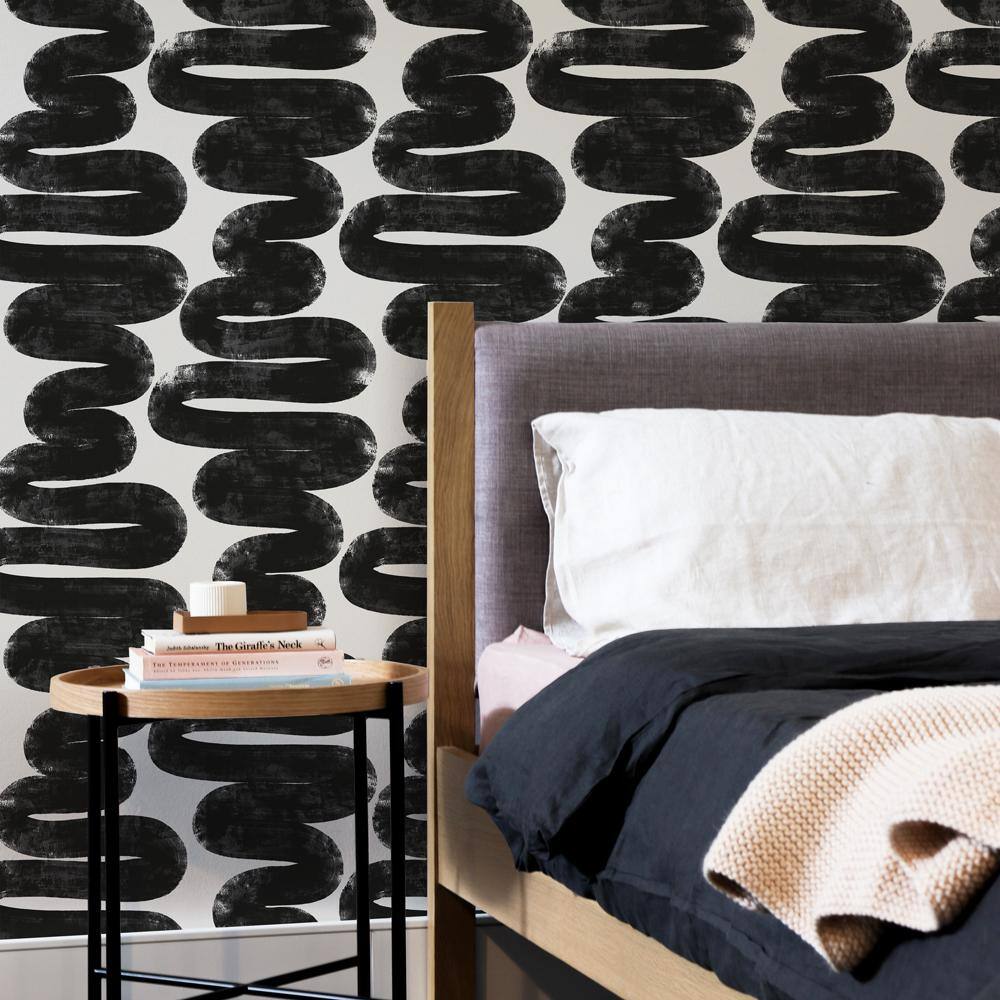 Black and White Abstract Peel and Stick Wallpaper